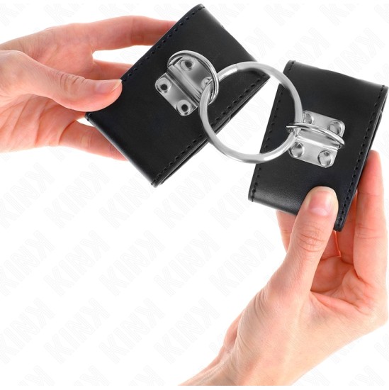 Kink Wrist Restraint KINK - FIXED WRIST RESTRAINTS WITH RING AND PADLOCK CLOSURE BLACK ADJUSTABLE 16-23 CM X 5.5 CM