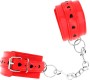 Kink Wrist Restraint KINK - RED WRIST RESTRAINTS WITH BLACK HEART INLAY ADJUSTABLE 21-28 CM X 5.5 CM