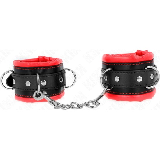 Kink Wrist Restraint KINK - HEAVY WRIST RESTRAINTS WITH RED FUR LINED ADJUSTABLE 20-30 CM X 6 CM