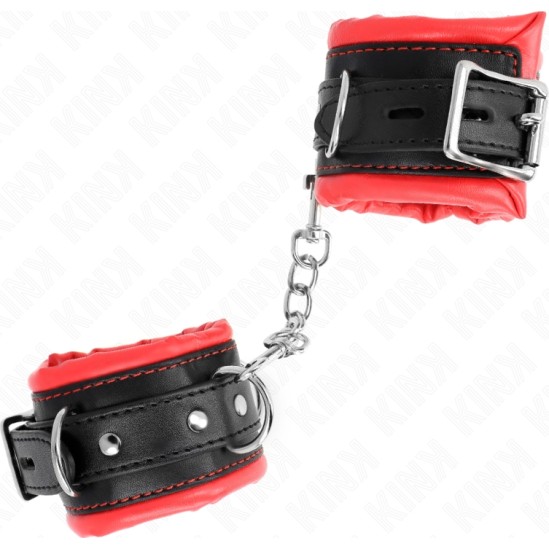 Kink Wrist Restraint KINK - HEAVY WRIST RESTRAINTS WITH RED FUR LINED ADJUSTABLE 20-30 CM X 6 CM