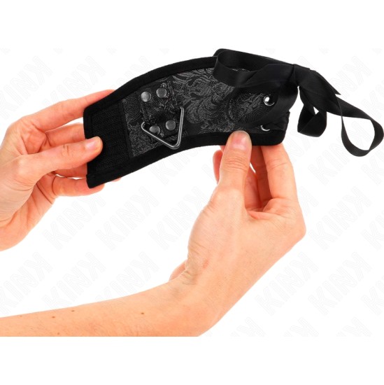 Kink Wrist Restraint KINK - SCANDAL WRIST RESTRAINTS BLACK LACE DETAILS 24.5 CM X 6.5 CM