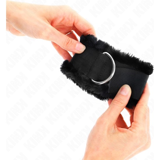 Kink Wrist Restraint KINK - FURRY LINED WRIST RESTRAINTS BLACK ADJUSTABLE 17-31 CM X 7 CM