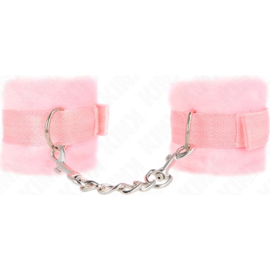 Kink Wrist Restraint KINK - BEGINNER FUR HAND CUFFS PINK 30 X 7 CM