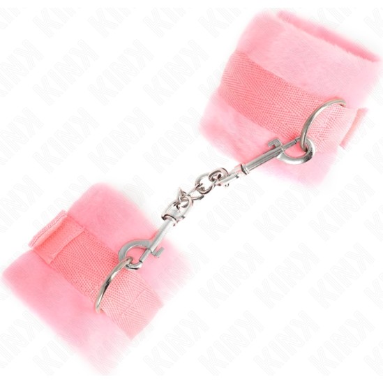 Kink Wrist Restraint KINK - BEGINNER FUR HAND CUFFS PINK 30 X 7 CM