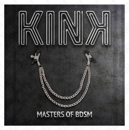 Kink Nipple Grip KINK - NIPPLE CLAMPS WITH 2 THICK CHAINS SILVER 20/23 CM