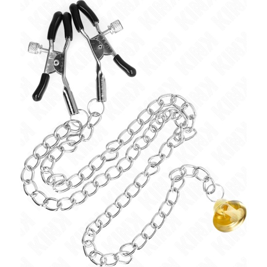 Kink Nipple Grip KINK - CHAIN NIPPLE CLAMPS WITH HORN PENDANT 30 CM