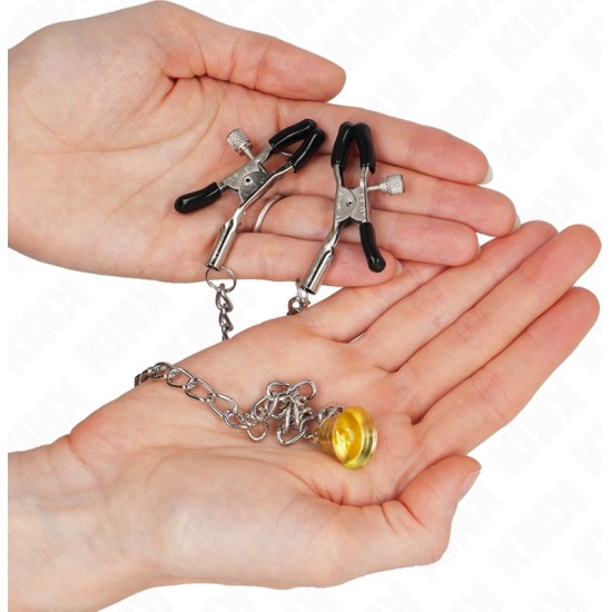 Kink Nipple Grip KINK - CHAIN NIPPLE CLAMPS WITH HORN PENDANT 30 CM