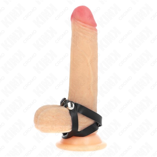 Kink Ring Power KINK - LEATHER PENIS RING WITH PRESSURE CLOSURE 39 X 1 CM