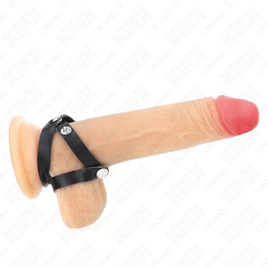 Kink Ring Power KINK - LEATHER PENIS RING WITH PRESSURE CLOSURE 39 X 1 CM