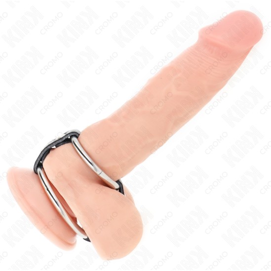 Kink Ring Power KINK - DOUBLE PENIS RING 3.8 CM TO 5 CM CONNECTED BY LEATHER