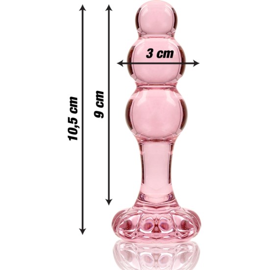 Nebula Series By Ibiza MODEL 1 ANAL PLUG BOROSILICATE GLASS PINK 10.5 CM -O- 3 CM
