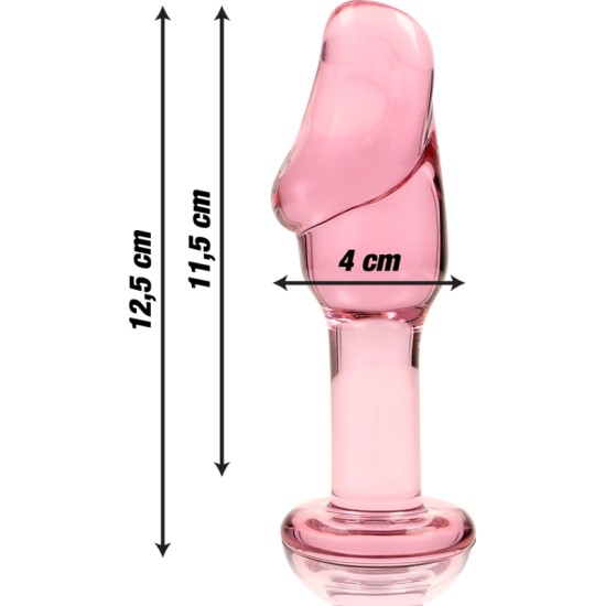 Nebula Series By Ibiza MODEL 6 ANAL PLUG BOROSILICATE GLASS PINK 12.5 CM -O- 4 CM