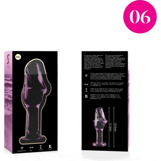 Nebula Series By Ibiza MODEL 6 ANAL PLUG BOROSILICATE GLASS PINK 12.5 CM -O- 4 CM