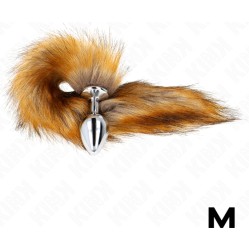 Kink Pleasure Plugs KINK - ANAL PLUG SIZE M 8 X 3.5 CM WITH SYNTHETIC TAIL 40 CM BROWN