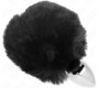 Kink Pleasure Plugs KINK - STAINLESS STEEL PLUG 7 x 3 CM WITH BLACK FAUX FUR RABBIT TAIL 8 CM