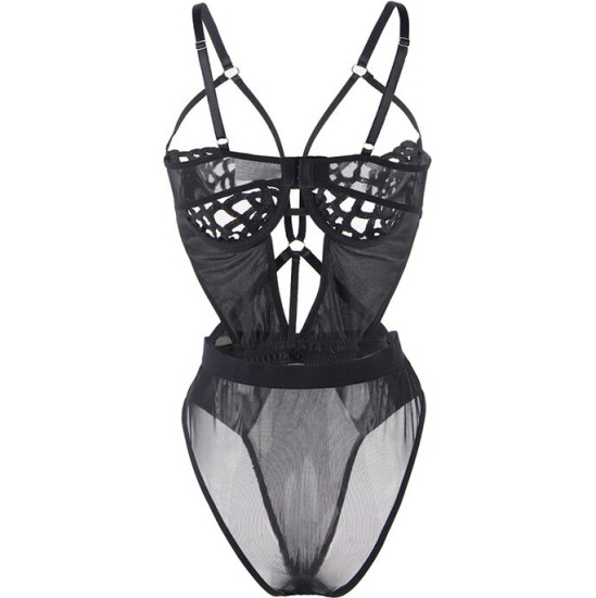 Subblime Bodystockings SUBBLIME - 954055 SEXY LACE BODYSUIT BLACK S/M