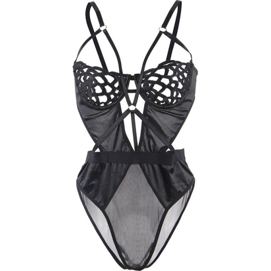 Subblime Bodystockings SUBBLIME - 954055 SEXY LACE BODYSUIT BLACK S/M