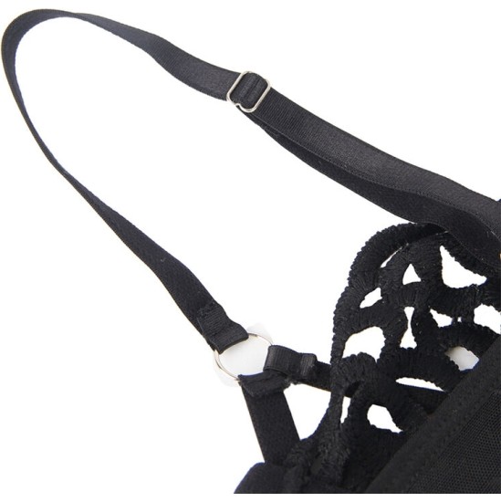 Subblime Bodystockings SUBBLIME - 954055 SEXY LACE BODYSUIT BLACK S/M