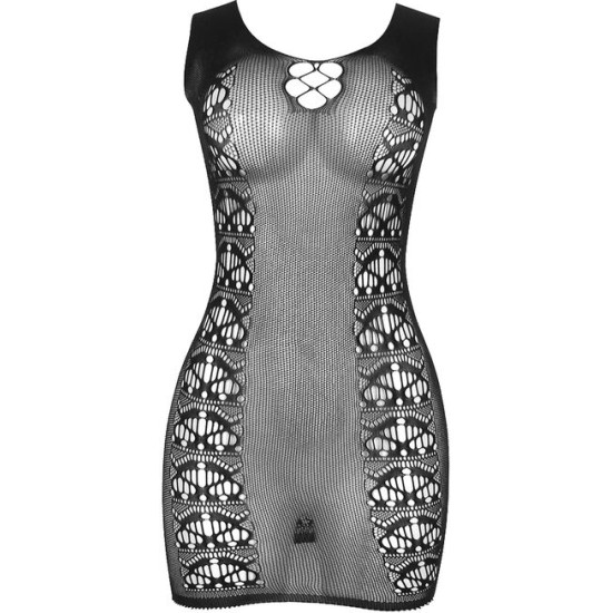 Subblime Dresses SUBBLIME - 952167 SHORT ELASTIC FISHNET DRESS BLACK ONE SIZE