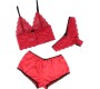 Subblime Sets SUBBLIME - 953898 SILK AND LACE NIGHTGOWN + PANTIES RED S/M