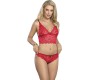 Subblime Sets SUBBLIME - 953898 SILK AND LACE NIGHTGOWN + PANTIES RED S/M