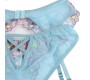 Subblime Sets SUBBLIME - 954109 BRA + PANTIES WITH GARTER BELT FLORAL DESIGN BLUE S/M
