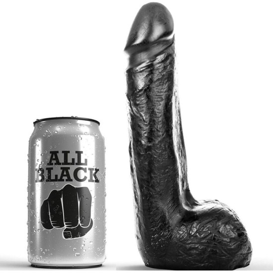 All Black SOFT BLACK REALISTIC DILDO 20 CM