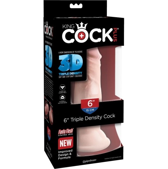 King Cock Plus KING COCK - TRIPLE DENSITY DILDO 15 CM