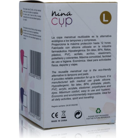 Nina Kik&iacute; MENSTRUAL CUP PINK - SIZE L