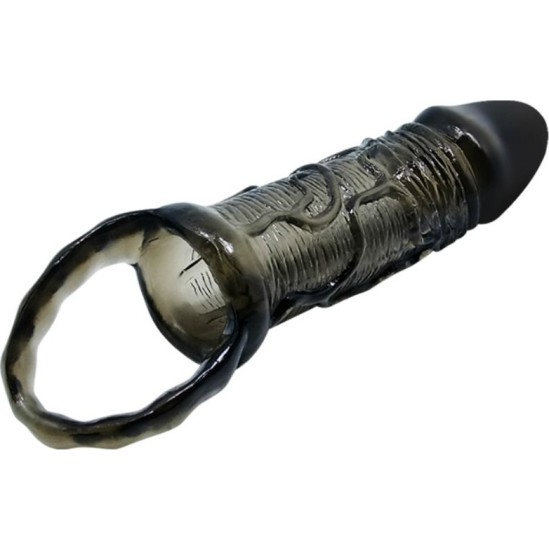 Baile For Him BAILE - PENIS EXTENDER COVER WITH STRAP FOR TESTICLES BLACK 13.5 CM