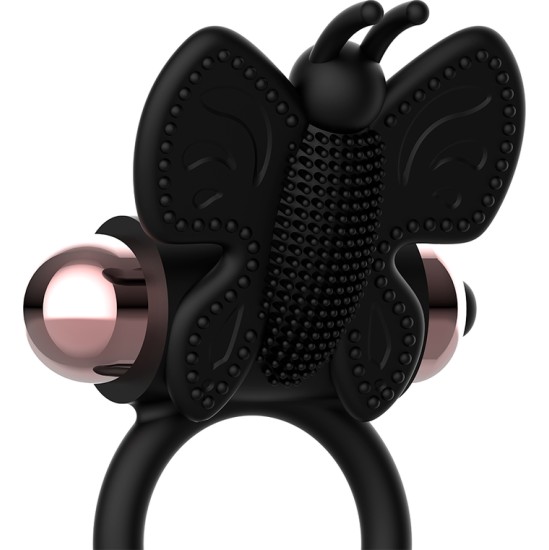 Coquette Toys COQUETTE CHIC DESIRE - COCK RING BUTTERFLY WITH VIBRATOR BLACK/ GOLD