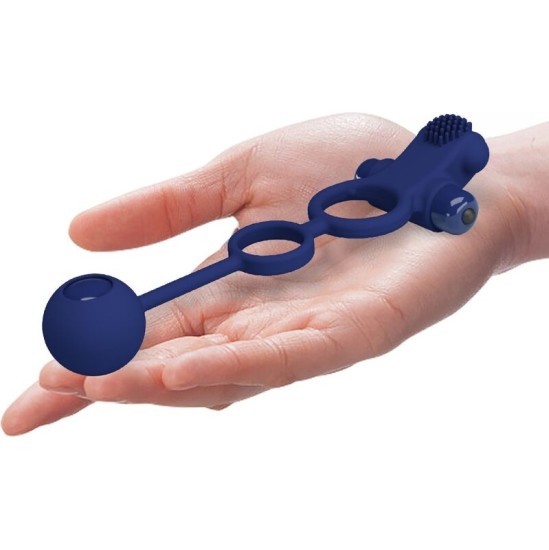 Pretty Love Male PRETTY LOVE - REMINGTON DOUBLE VIBRATING RING WITH PLUG BLUE