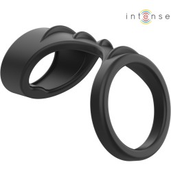 Intense Couples Toys INTENSE - THEO DOUBLE SILICONE PENIS RING BLACK MODEL 3