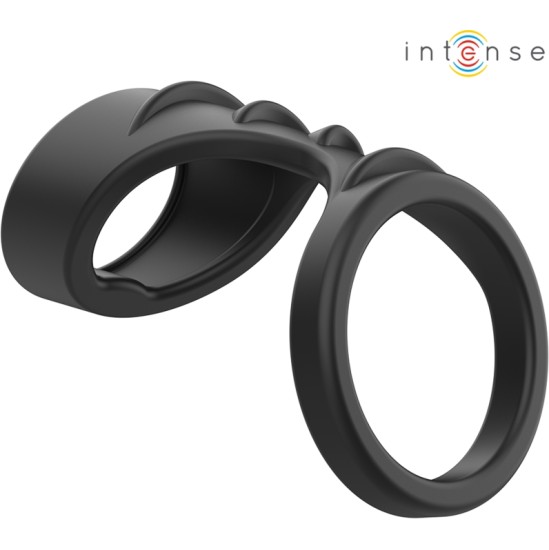 Intense Couples Toys INTENSE - THEO DOUBLE SILICONE PENIS RING BLACK MODEL 3