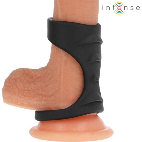 Intense Couples Toys INTENSE - THEO DOUBLE SILICONE PENIS RING BLACK MODEL 3