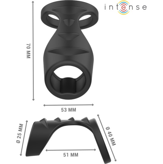 Intense Couples Toys INTENSE - THEO DOUBLE SILICONE PENIS RING BLACK MODEL 3