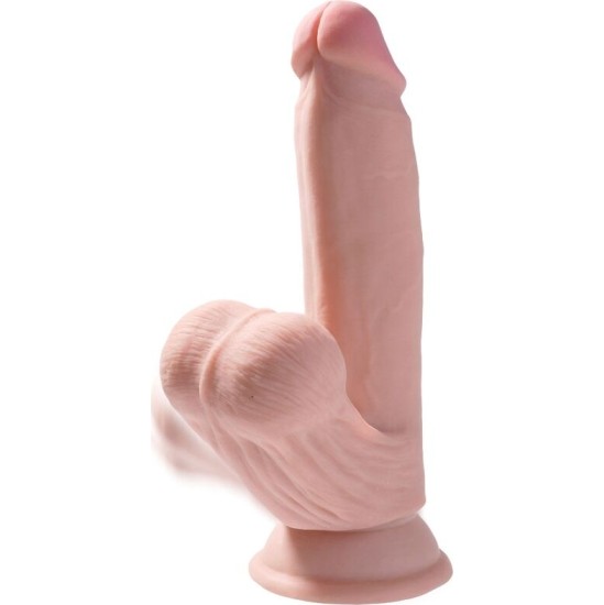 King Cock Plus KING COCK - PLUS 3D DILDO SWINGING BALLS 15.2 CM LIGHT SKIN