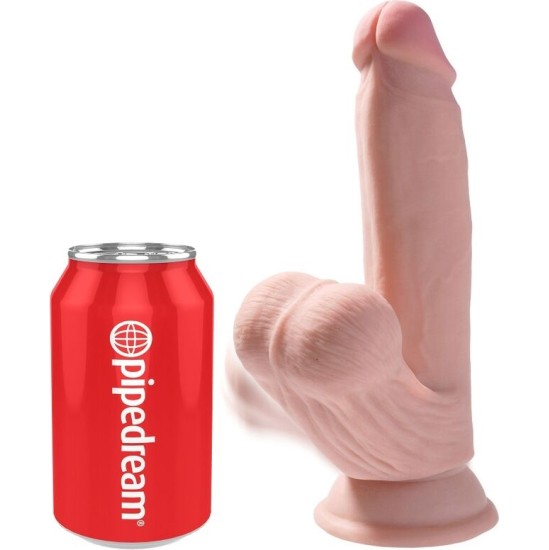 King Cock Plus KING COCK - PLUS 3D DILDO SWINGING BALLS 15.2 CM LIGHT SKIN