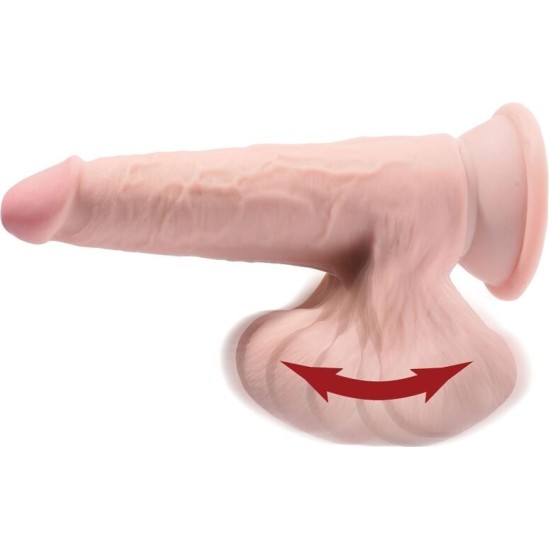 King Cock Plus KING COCK - PLUS 3D DILDO SWINGING BALLS 15.2 CM LIGHT SKIN