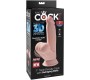 King Cock Plus KING COCK - PLUS 3D DILDO SWINGING BALLS 15.2 CM LIGHT SKIN