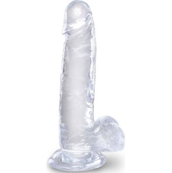 King Cock CLEAR REALISTIC PENIS WITH BALLS 15.2 CM TRANSPARENT