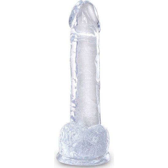 King Cock CLEAR REALISTIC PENIS WITH BALLS 15.2 CM TRANSPARENT