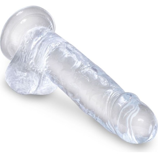 King Cock CLEAR REALISTIC PENIS WITH BALLS 15.2 CM TRANSPARENT