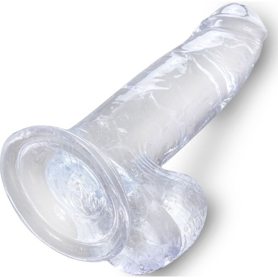 King Cock CLEAR REALISTIC PENIS WITH BALLS 15.2 CM TRANSPARENT