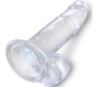 King Cock CLEAR REALISTIC PENIS WITH BALLS 15.2 CM TRANSPARENT