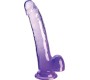 King Cock CLEAR DILDO WITH TESTICLES 20.3 CM PURPLE