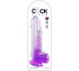 King Cock CLEAR DILDO WITH TESTICLES 20.3 CM PURPLE