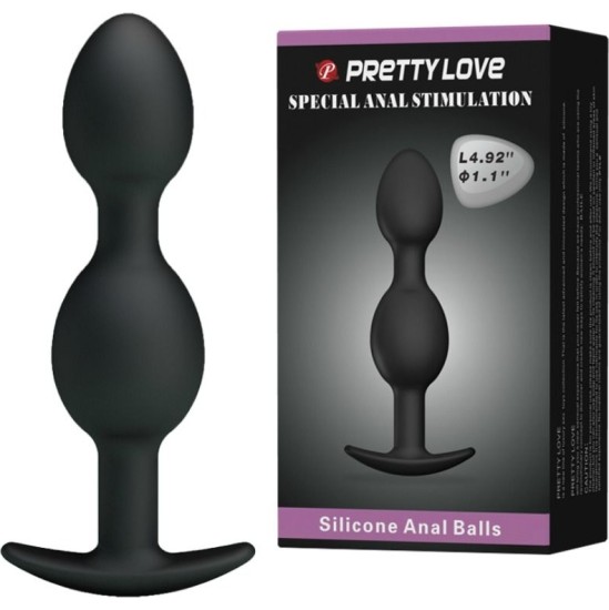 Pretty Love Bottom PRETTY LOVE - SILICONE ANAL BALLS 12.5 CM BLACK