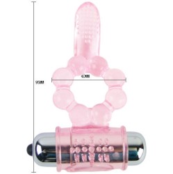 Baile For Him BAILE - SILICONE RING 10 TONGUE RHYTHMS WITH PINK VIBRATION