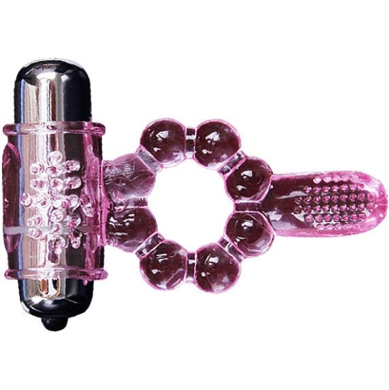 Baile For Him BAILE - SILICONE RING 10 TONGUE RHYTHMS WITH PINK VIBRATION